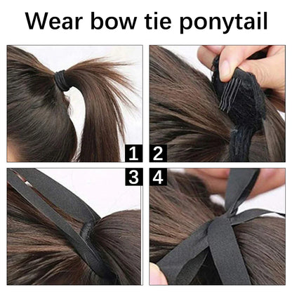 55cm Synthetic Long Straight Wrap Around Ponytail Clip In Hair Extension