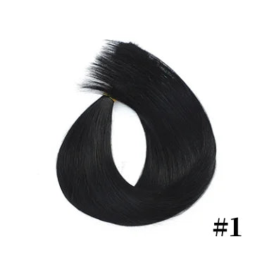 14" human hair straight invisible halo wire clip in hair extension