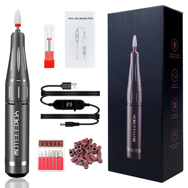 35000 RPM Nail Drill Machine with HD LCD Screen Rechargeable