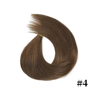14" human hair straight invisible halo wire clip in hair extension