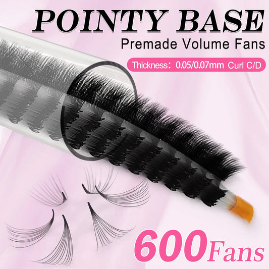 600 Fans Pre made Volume Fan C/D Curl 8-15MM