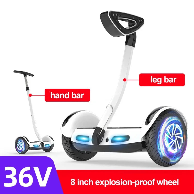8/10 tum 36/54V barn Vuxen smart handtag benstång elektrisk skoter 2 hjul stå upp självbalanserande hoverboard