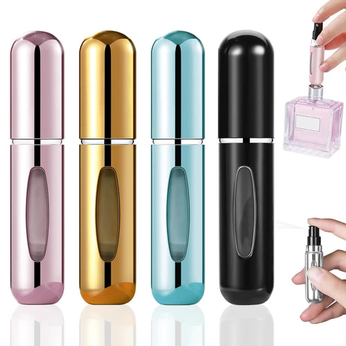 4-Pack Pocket Parfym Dispenser - Resepartyfflaska Återfyllbar 5ml