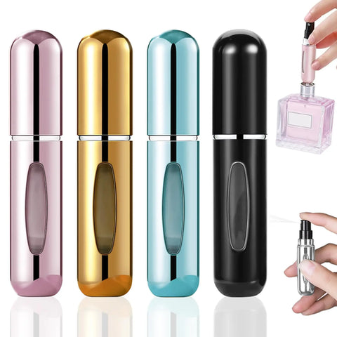 4-Pack Pocket Parfym Dispenser - Resepartyfflaska Återfyllbar 5ml