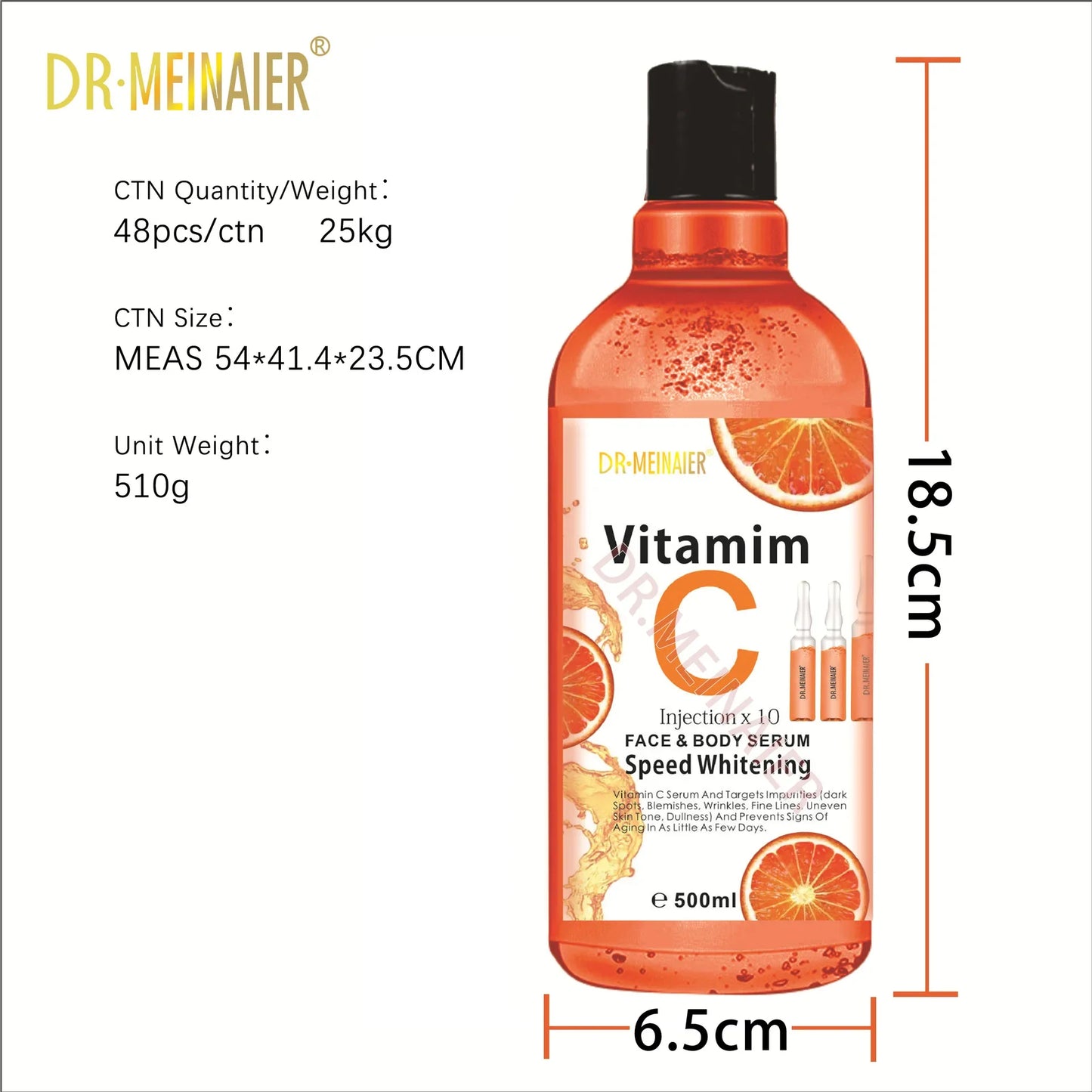 500ML Vitamin C AHA HYALURONIC &amp; NICOTINAMIDE Face Serum