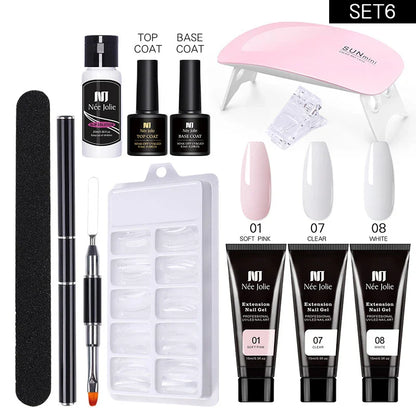 Poly Nail Gel Kit with 6W LED Lamp
