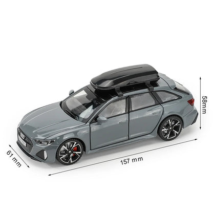 1/32 Audi RS6 toy car model with sound light, doors open, alloy 