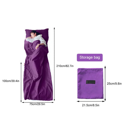 Outdoor Sleeping Bag Lining with Pillowcase Polyester Travel Sheet