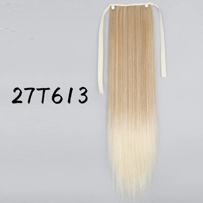 55cm Synthetic Long Straight Wrap Around Ponytail Clip In Hair Extension