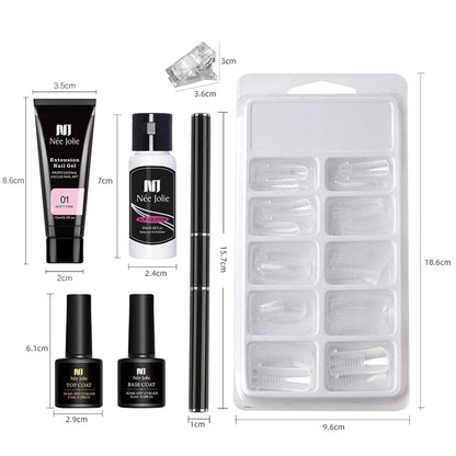 Poly Nail Gel Kit with 6W LED Lamp