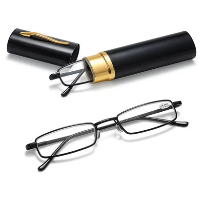 Reading Glasses Metal Frame Pencil Case Ultra Thin