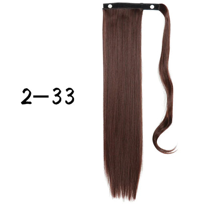 55cm Synthetic Long Straight Wrap Around Ponytail Clip In Hair Extension