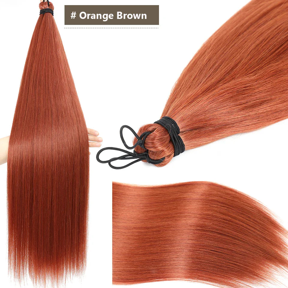 28 Inch Straight Hair Bundles Synthetic Braiding Hair