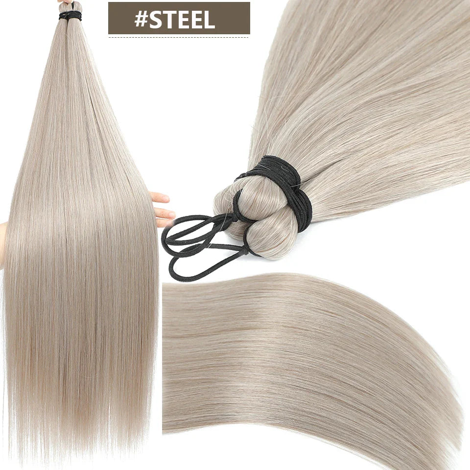 28 Inch Straight Hair Bundles Synthetic Braiding Hair