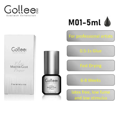 Gollee 5ml Eyelash Extension Glue 0.5 Second Fast Drying False Eye Lash Extension Glue Gollee Super Bonder Eyelash Glue Primer