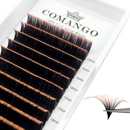 Colored EyeLash Extensions 1s Auto Flowering Easy Fanning Lash Extension Ombred Lashes Rapid Blooming Fan Lashes Makeup