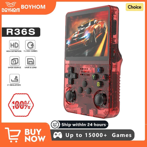 Retro Handheld Game Console with Linux System and 3.5 Inch IPS Screen BOYHOM NEW R36S 