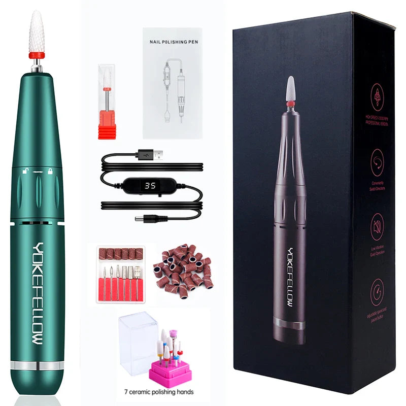35000 RPM Nail Drill Machine with HD LCD Screen Rechargeable