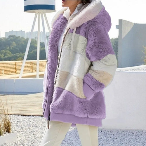 Large Jacket for Women New Autumn Winter Warm Plush Pocket