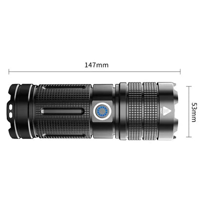 RGB flashlight with zoom &amp; power bank – Professional lighting for photography &amp; outdoor
