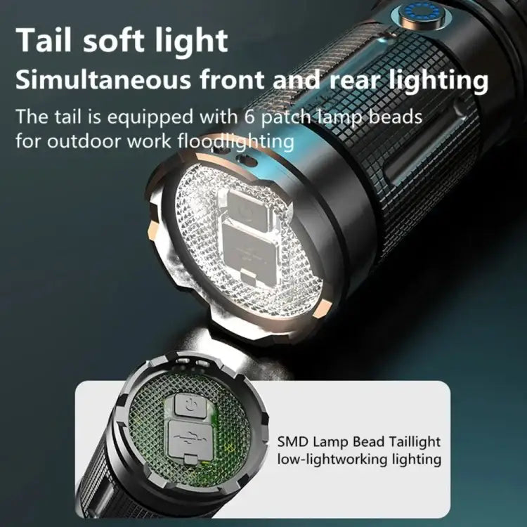 RGB flashlight with zoom &amp; power bank – Professional lighting for photography &amp; outdoor