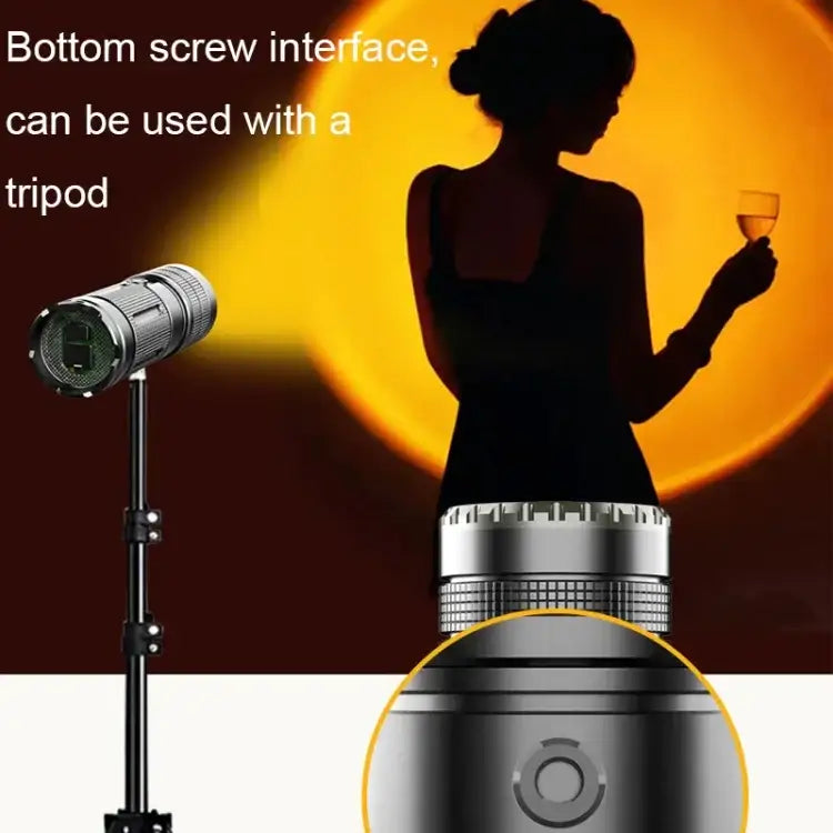 RGB flashlight with zoom &amp; power bank – Professional lighting for photography &amp; outdoor