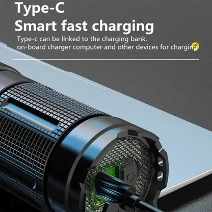 RGB flashlight with zoom &amp; power bank – Professional lighting for photography &amp; outdoor