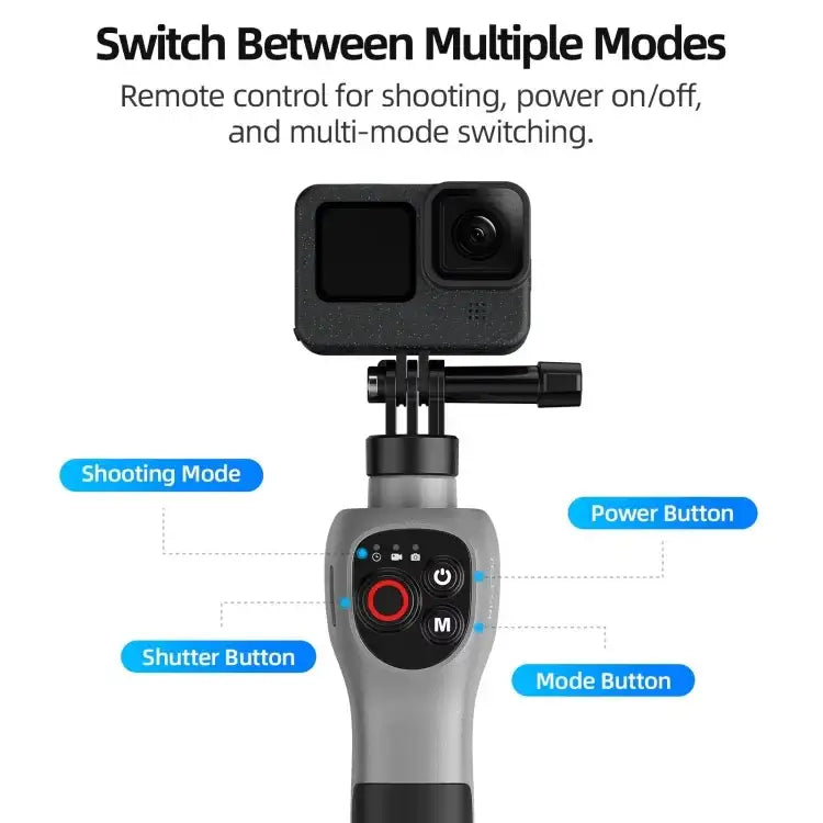 Telesin Selfie Stick Waterproof - 250-850mm with Remote for GoPro Hero13/12/11/Mini/10/9/8 Black / Max
