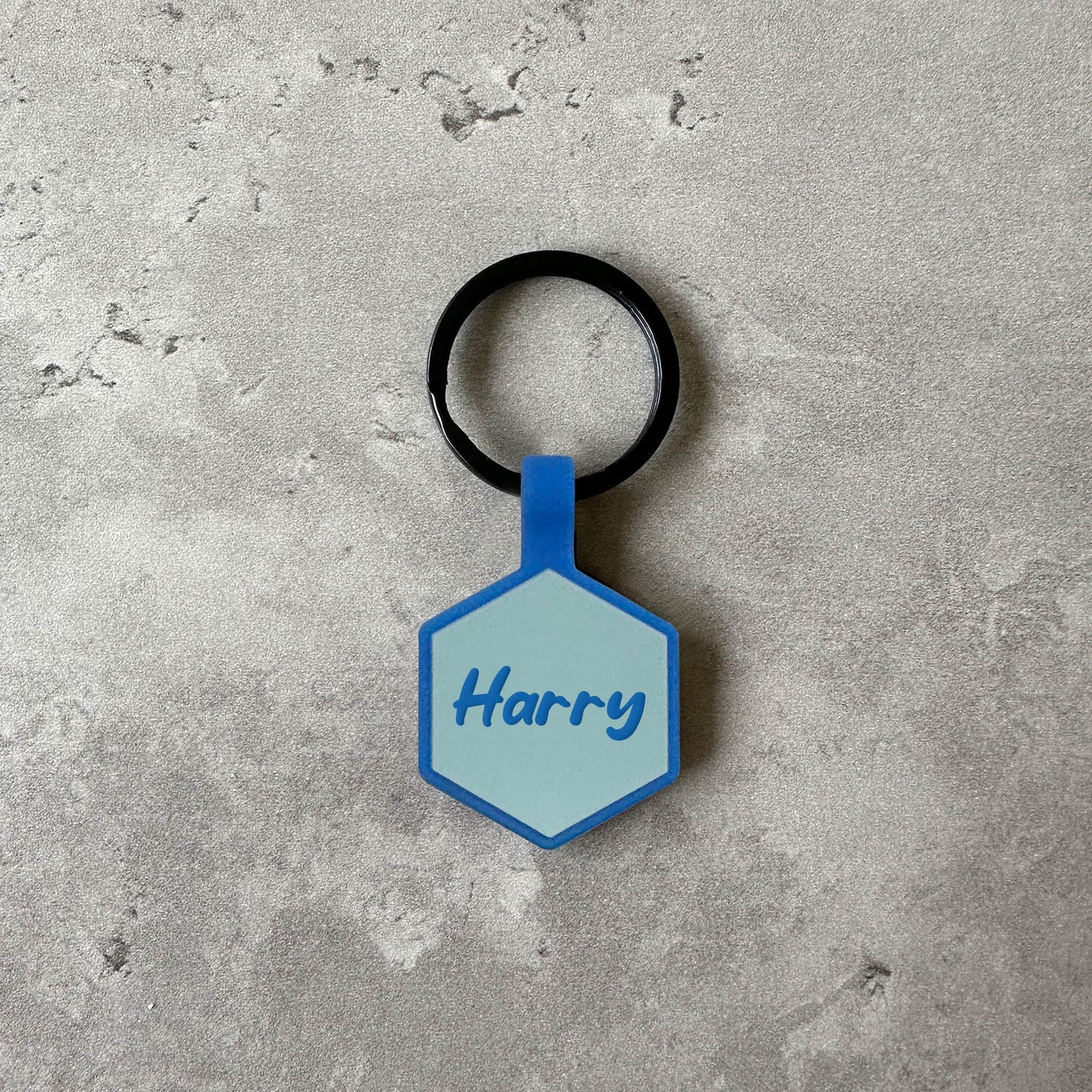 Blue dog name tag - Font Tea