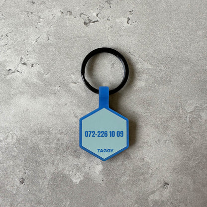 Blue dog name tag - Font Tea