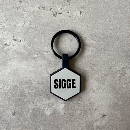 Gray dog ​​name tag - Font Anton