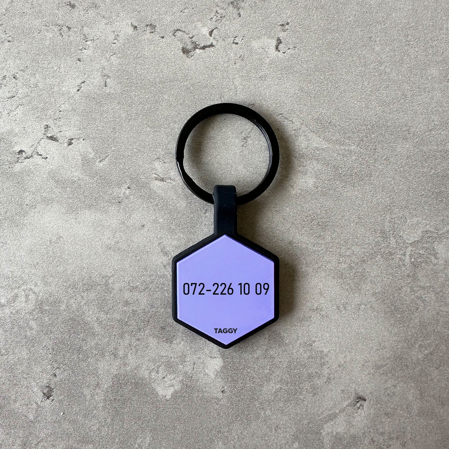 Purple dog name tag - Font Tea