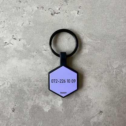 Purple dog name tag - Font Tea