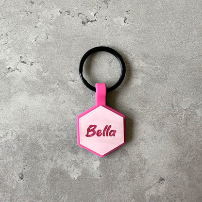 Light pink dog name tag - Font Tea