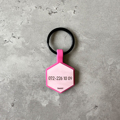 Light pink dog name tag - Font Tea