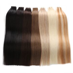 20″/51cm Tape In Human Hair Extensions 20pcs Brazilian Straight Adhensive Extension tape 