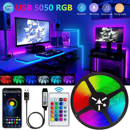 Bluetooth LED Strip Smart SMD 5050 APP Remote Control Flexible Ribbon Diode Lamp Tape TV Backlight Game Room Home Decor 