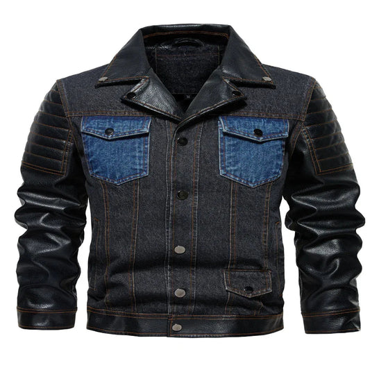 Men's Denim Patchwork Autumn Outerwear Jacket