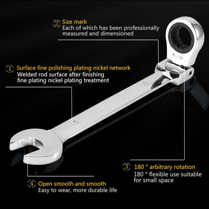 Pro Spanner Wrench Ratchet Polerad Set Kit Metrisk 8-19mm Bilverktyg