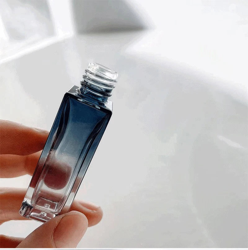 Tint Blue Perfume Bottle 5ml 9ml 20ml Empty Glass Perfume Ampoule Travel Cosmetic Refillable Spray Bottle Sample Vials 