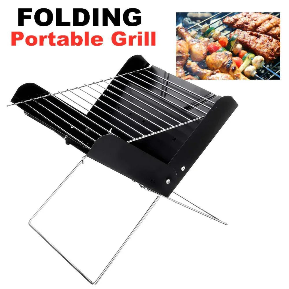 Bärbar hopfällbar rostfritt stål utomhuscampinggrill