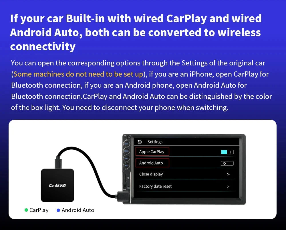Wireless Apple CarPlay &amp; Android Auto Adapter