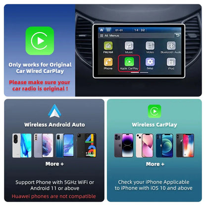 Wireless Apple CarPlay &amp; Android Auto Adapter